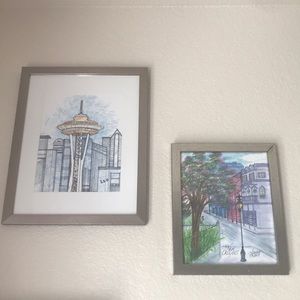 Two silver picture frames